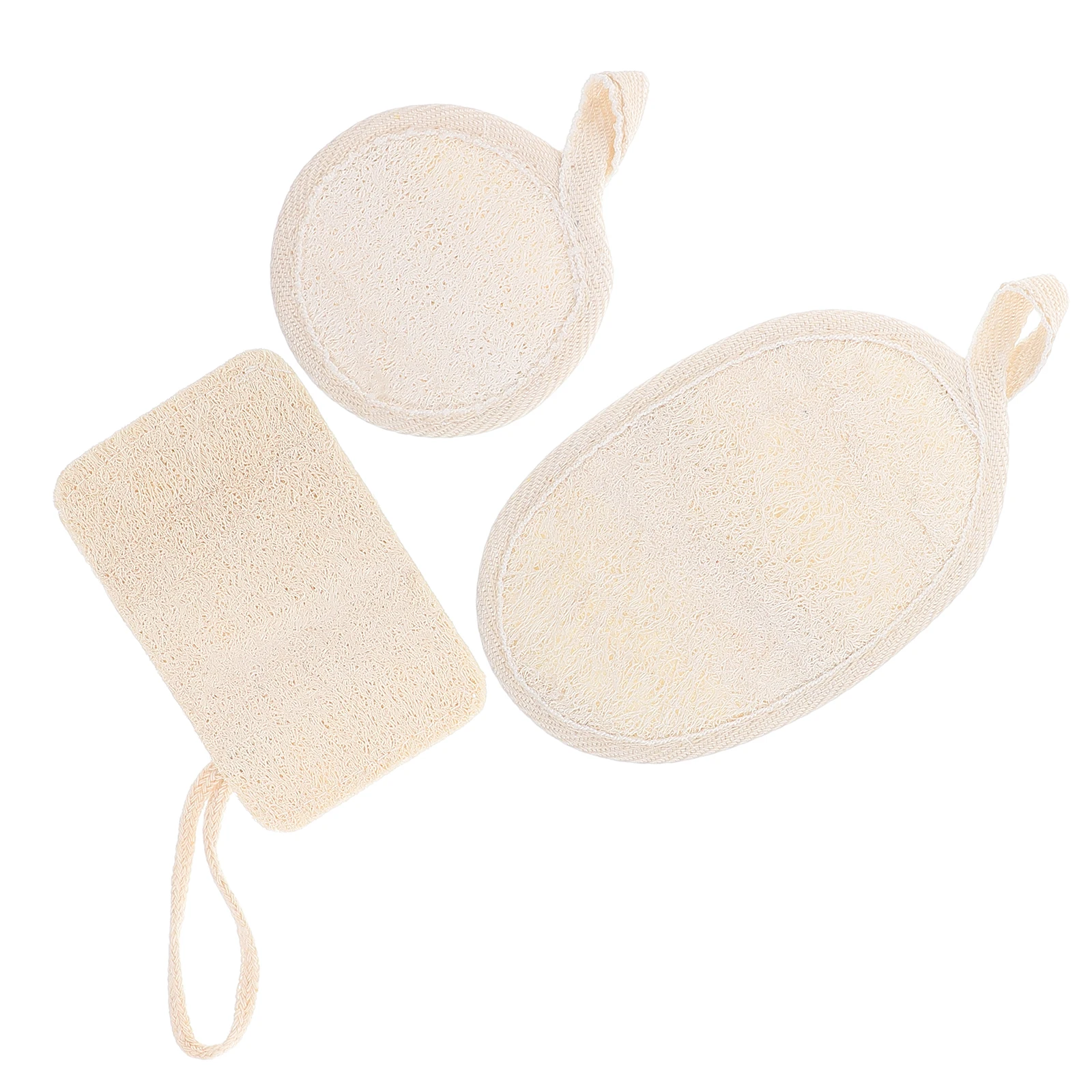 3 قطعة منصات اللوف الطبيعية الوجه الجسم التقشير غسل القماش متعددة الاستخدام دش الغسيل استبدال لطيف التطهير تجديد الجلد