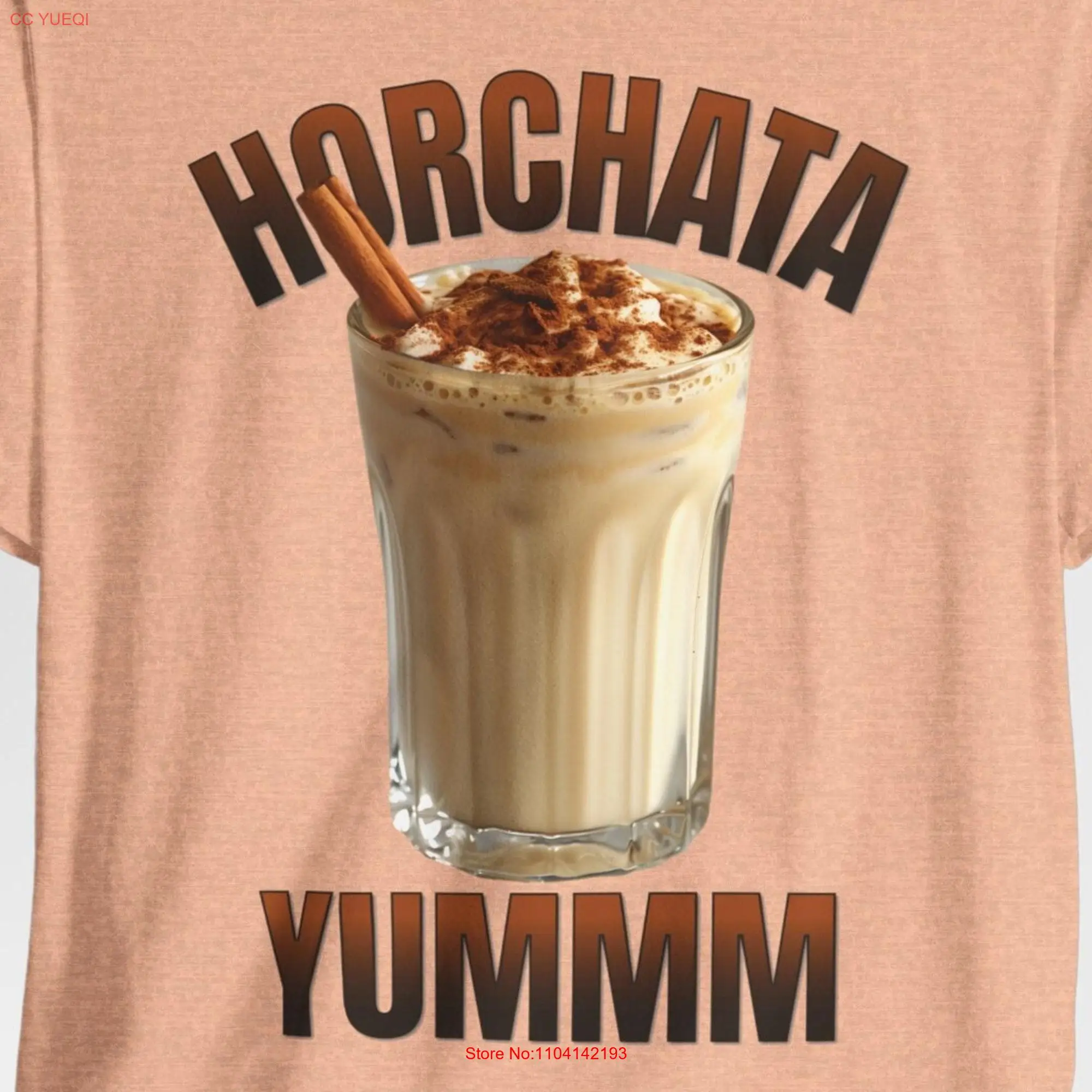 Horchata yumm-camiseta de manga larga o corta para mujer, Top informal, ropa de moda