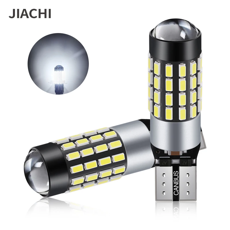 jiachi 2pcs T10 54 SMD Led W5W Led Canbus Bulb 194 168 3014 Chip White DC12-24V Led Car Interior Reading Parking Light Auto Lamp