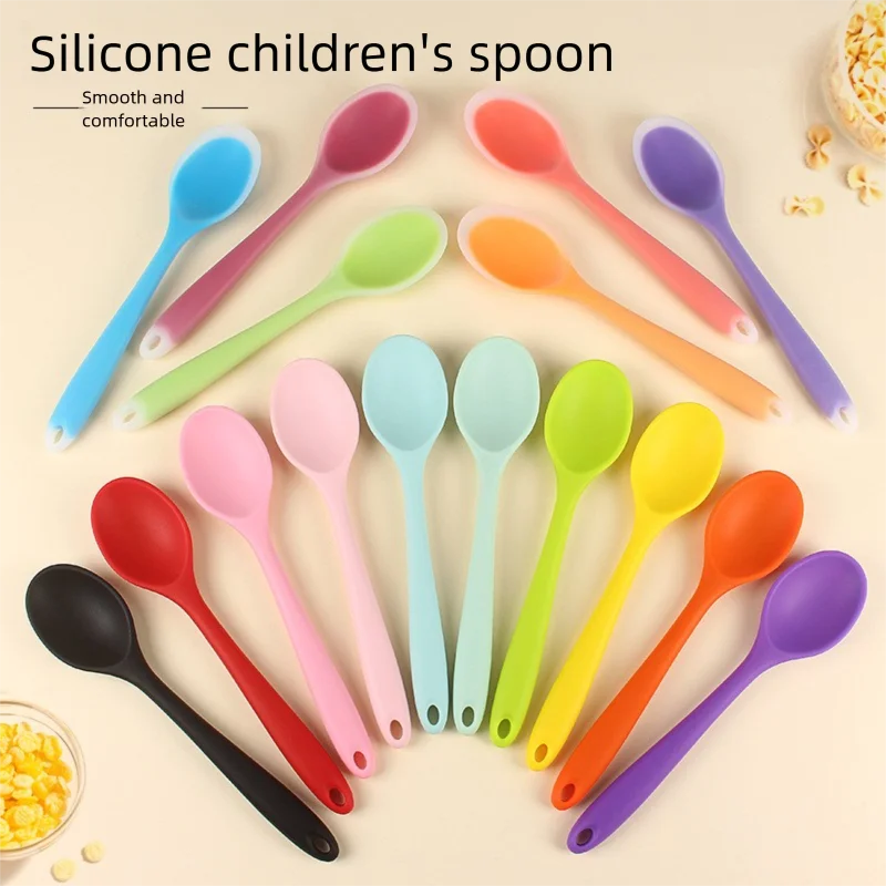 Silicone Rice Spoon, Integrated Portable Silicone Spoon for Kids Students, In Stock
