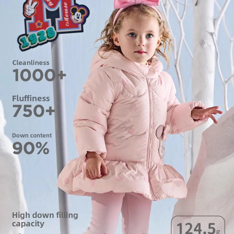 معطف ديزني ديف آند بيلا للفتيات بغطاء للرأس 2025، سترة شتوية سميكة مقاومة للأثقال #2