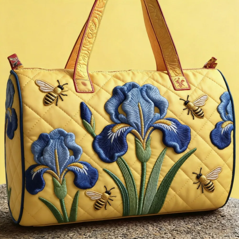 Shoulder Strap Quilted Duffle Bag Scenery Pattern 3D Quilting Craft Short-distance Handbag Tote Bags Large Capacity