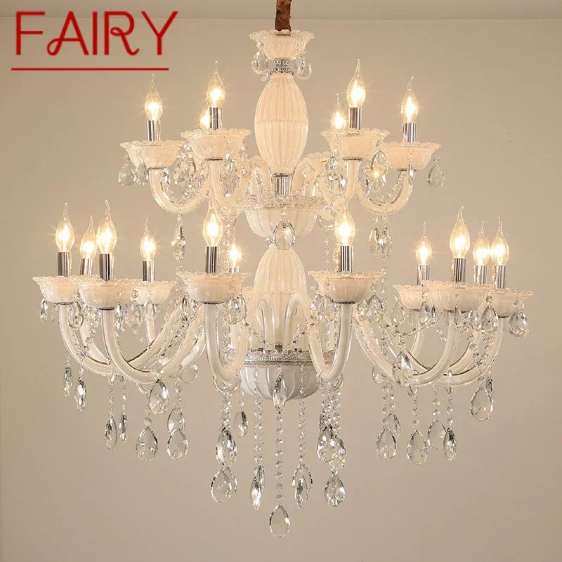 FAIRY European Crystal Pendent Lamp Candle Lamp Luxury Art Living Room Restaurant BedroomVilla Hotel KTV Chandelier