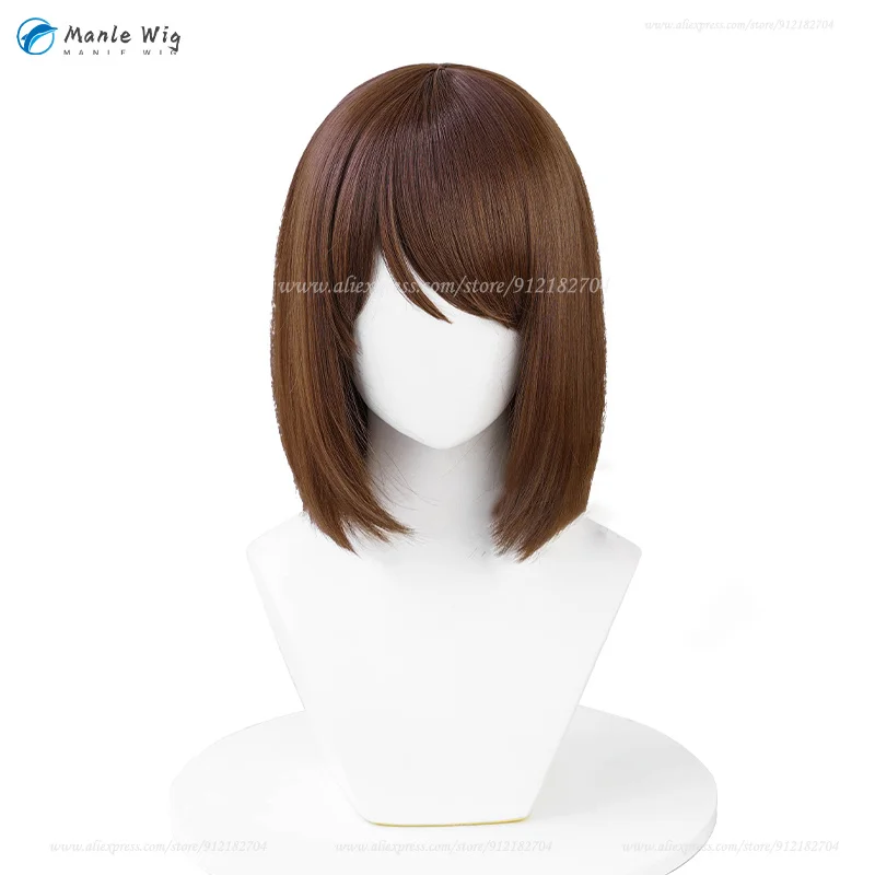 Perruque Cosplay Anime Ieiri Shoko, Cheveux Synthétiques Courts, Marron, Degré de Chaleur, Perruques de ixpour Femme, 30cm