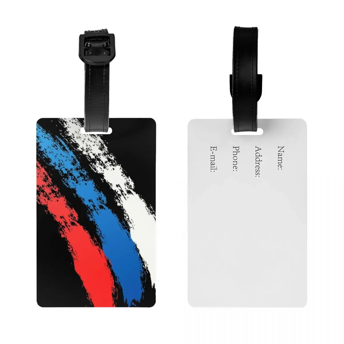 Custom Russia Flag Russian Pride Luggage Tag Privacy Protection Baggage Tags Travel Bag Labels Suitcase