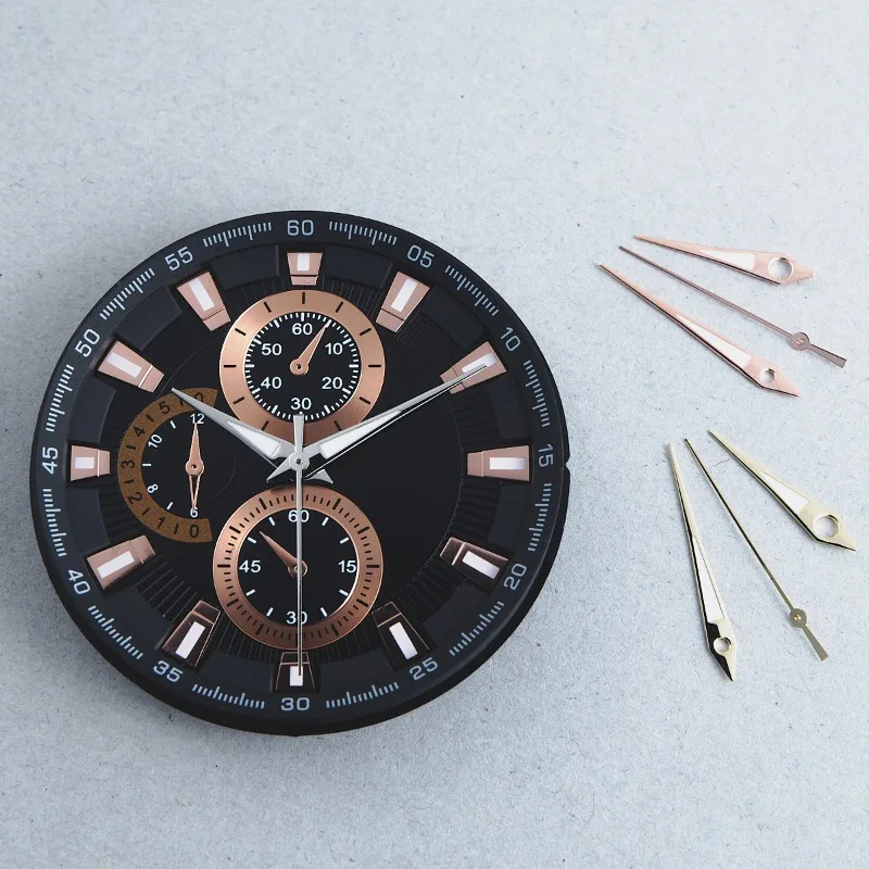 新しい修正された時計の針グリーン発光ログブック針シルバーゴールドローズ時計アクセサリー NH35/NH36/4R/7S ムーブメント用