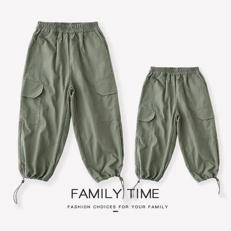 

Fashion Parent-child Trousers Family Same Pants Mommy and Me Clothing Korean Father Mother and Daughter Son Couple Look Clothes