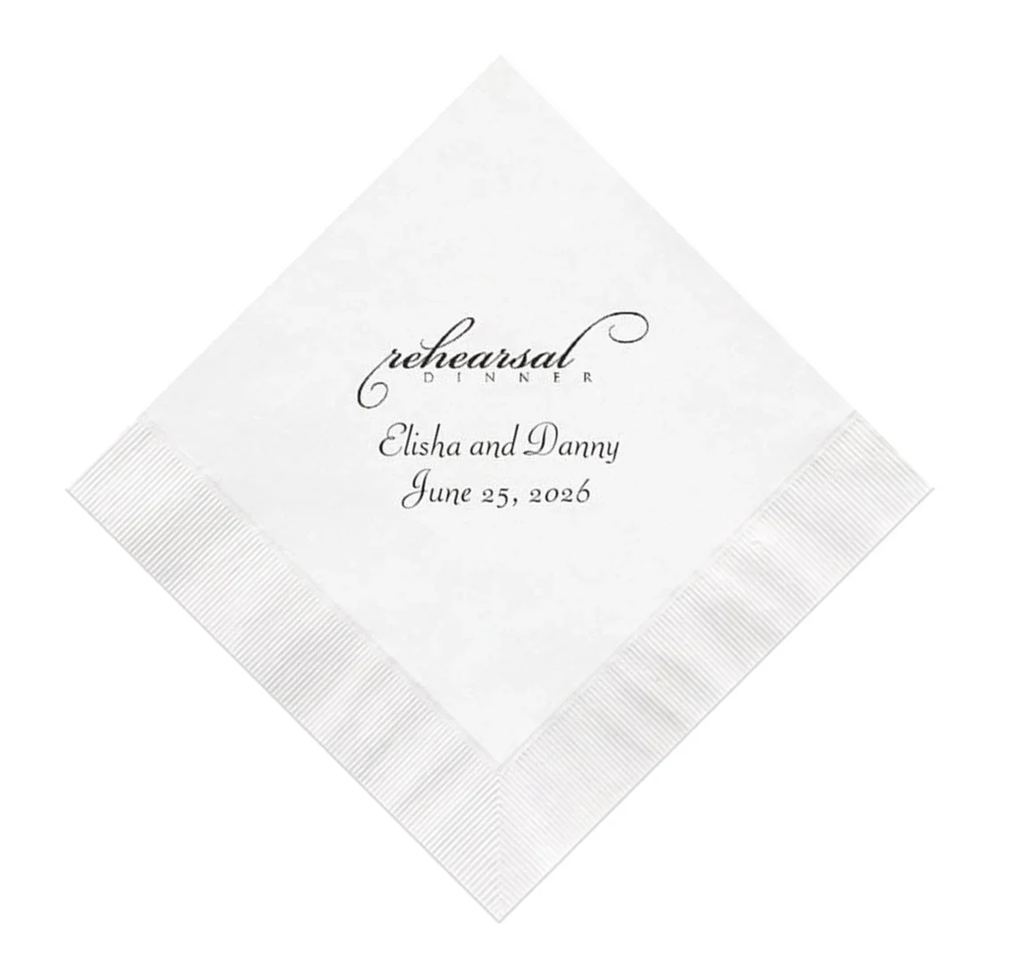 Rehearsal Dinner Napkins Personalized Set of 100 Wedding Party Supplies