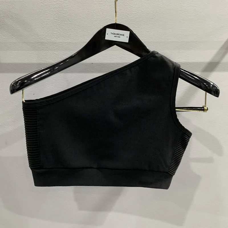 HKSH Sommer Neue Frauen Y2K Flut Chic High Street Persönlichkeit Dark Sexy Trendy Einfarbig Asymmetrische Schulter Tank Top HK6372