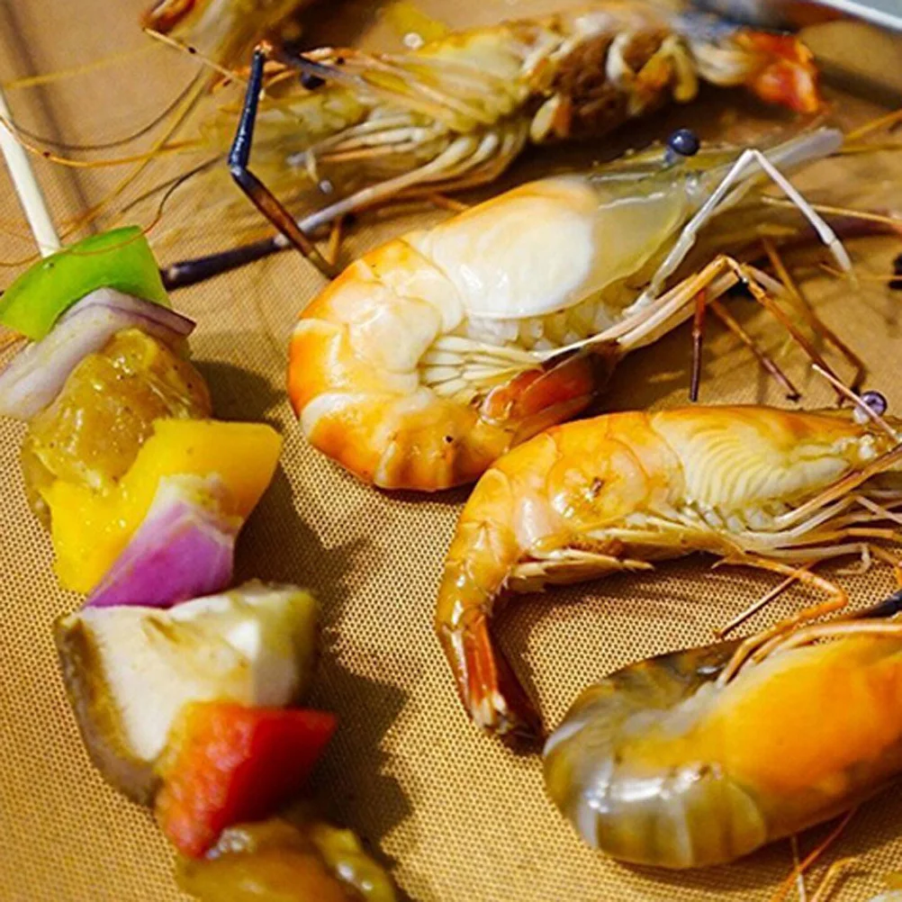 Estera antiadherente para barbacoa, 2 uds., para parrilla antiadherente, hoja para parrilla de barbacoa, parrilla al aire libre, hornear pescado, verduras, tocino, Kebabs dorados