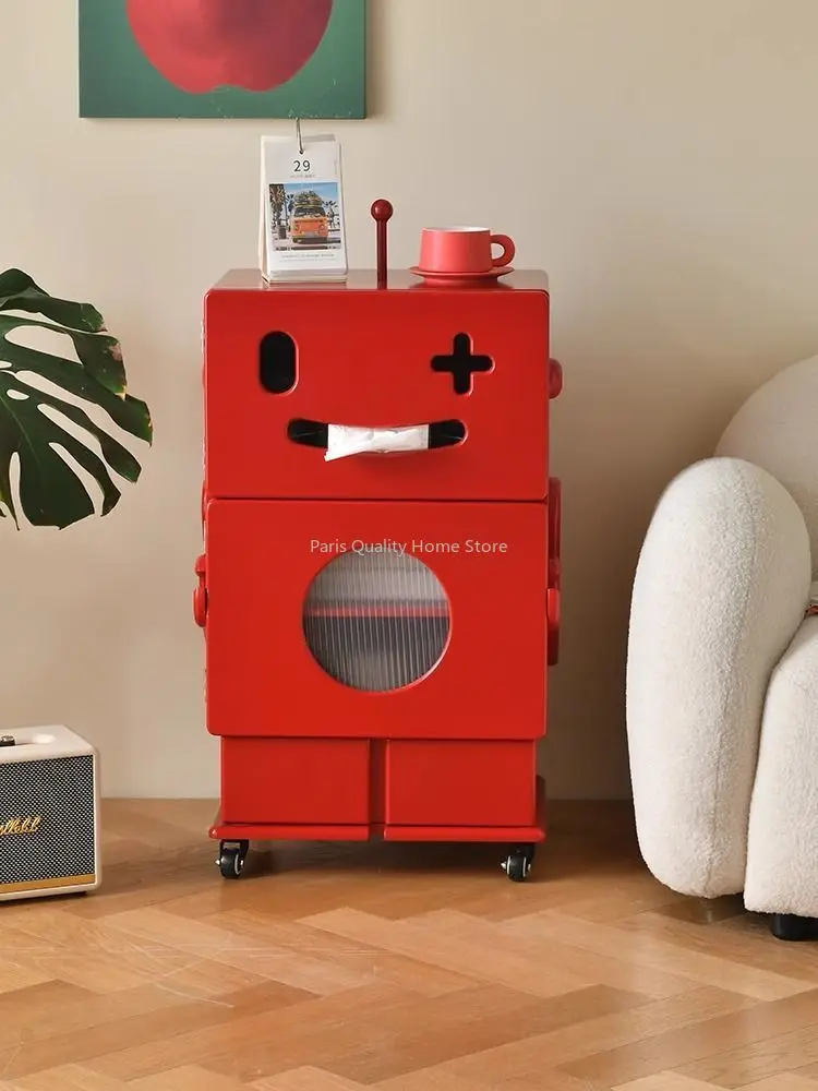 Simple Modern Creative Art Robot Can Move Side Cabinet Corner Several Sofa Side Several Bedside Table Storage Decorative Cabinet