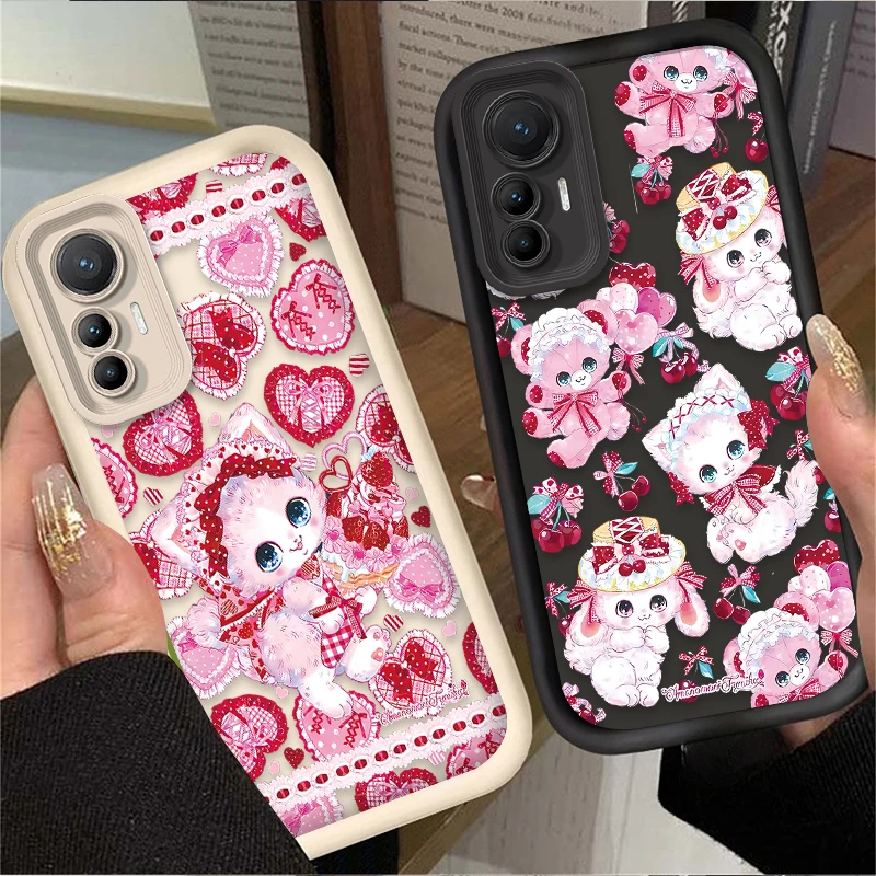 Cute Lolita Cartoon Cat Case for Xiaomi 11T 13T 14T 12T 13 12 11 Lite 5G NE POCO X6 X5 F6 F5 F3 X4 GT X3 NFC M5S M6 Pro 4G Cover