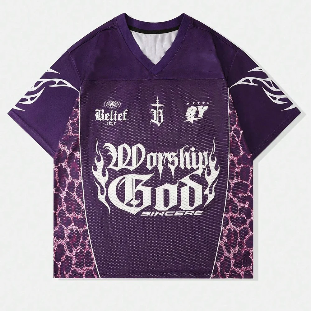 

Summer Women's Football Jersey Fashionable Casual Quick Drying Breathable Harajuku Street Sports Shirt Plus Size Top T Shirt