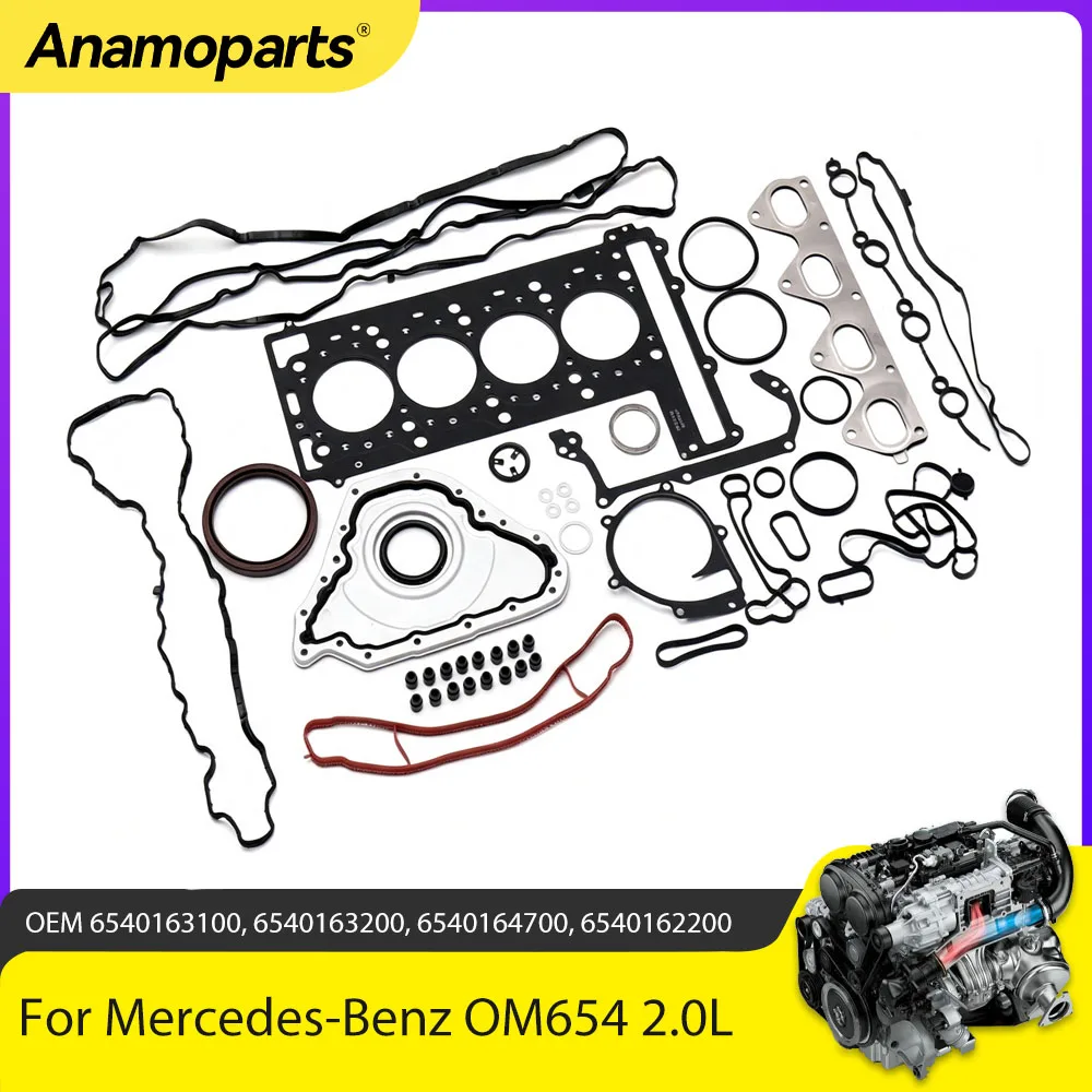 Engine Overhaul Full Head Gasket Set Fit 2.0 L OM654 For Mercedes-Benz W205 S205 A205 C205 C257 W213 S213 A238 C238 2.0L Diesel