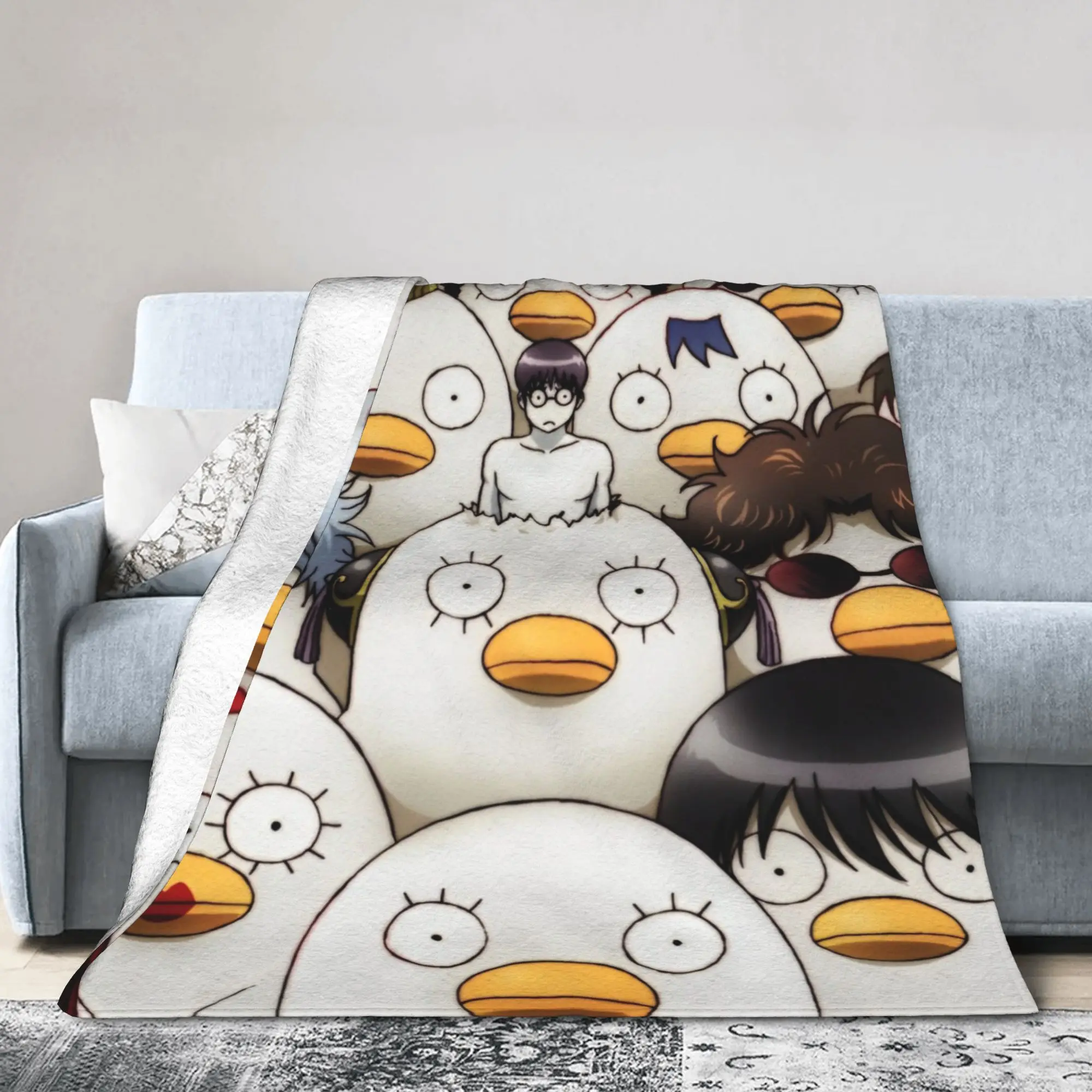 Gintamas Adventure Blankets Science Fiction Comedy Fleece Funny Warm Throw Blanket for Bedding Lounge Spring Autumn,