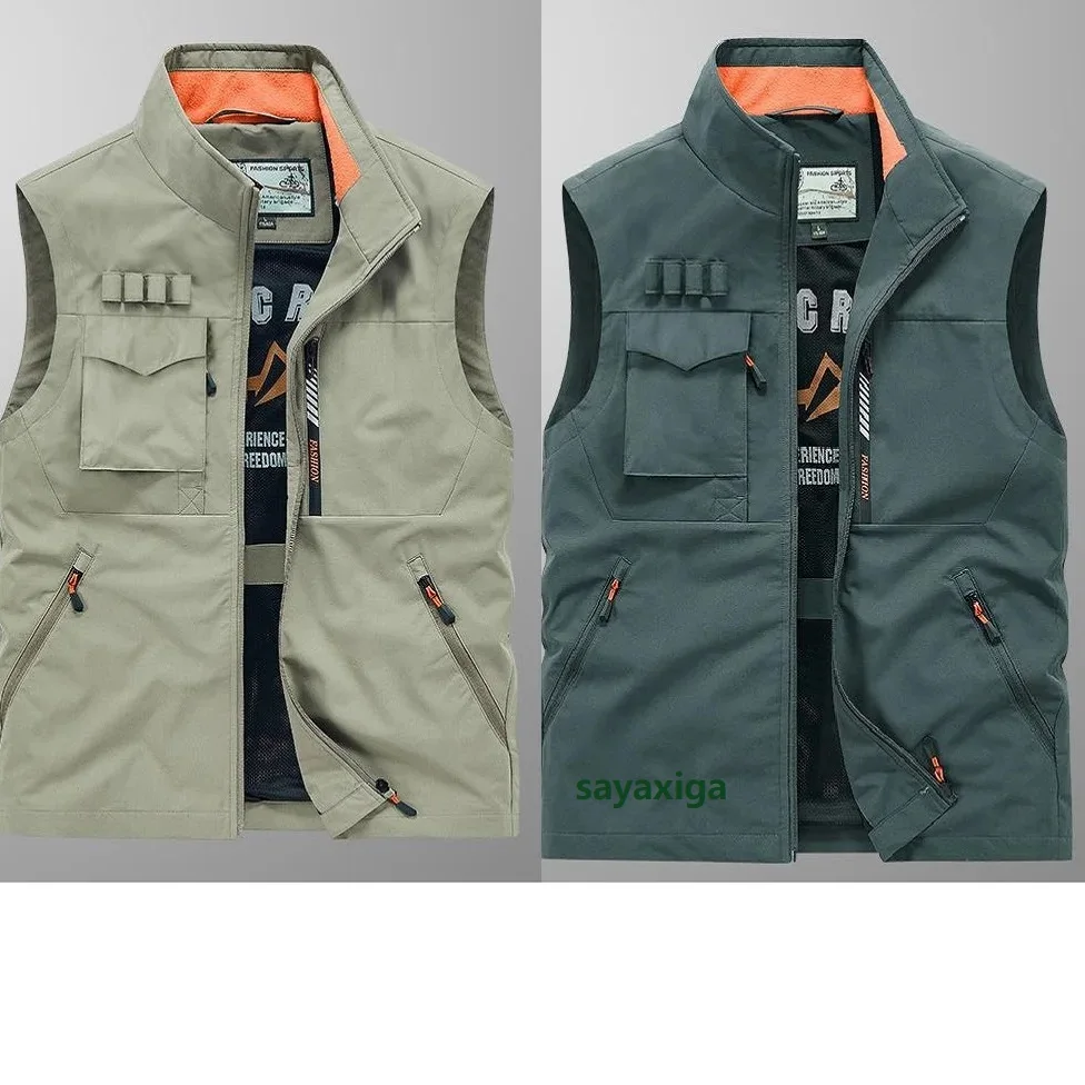 2024tactical Vest Men Waistcoat Outdoor Fishing Vest Multi Pocket Quick Dry Fishing Sleeveless Jacket Reporter Vest Plus Size6x