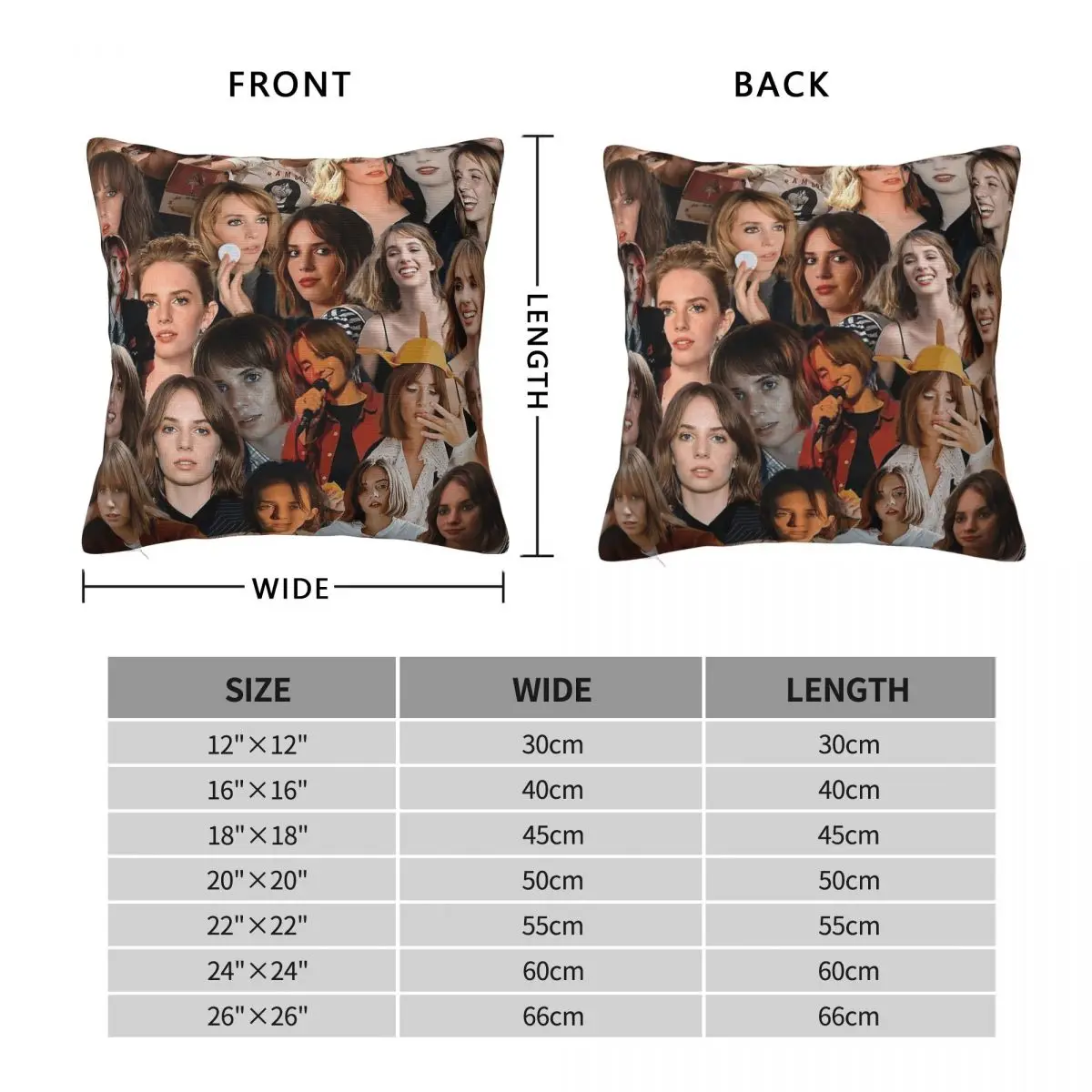 Maya Hawke Photo Collage Square Pillowcase Polyester Linen Velvet Creative Zip Decorative Home Cushion Cover