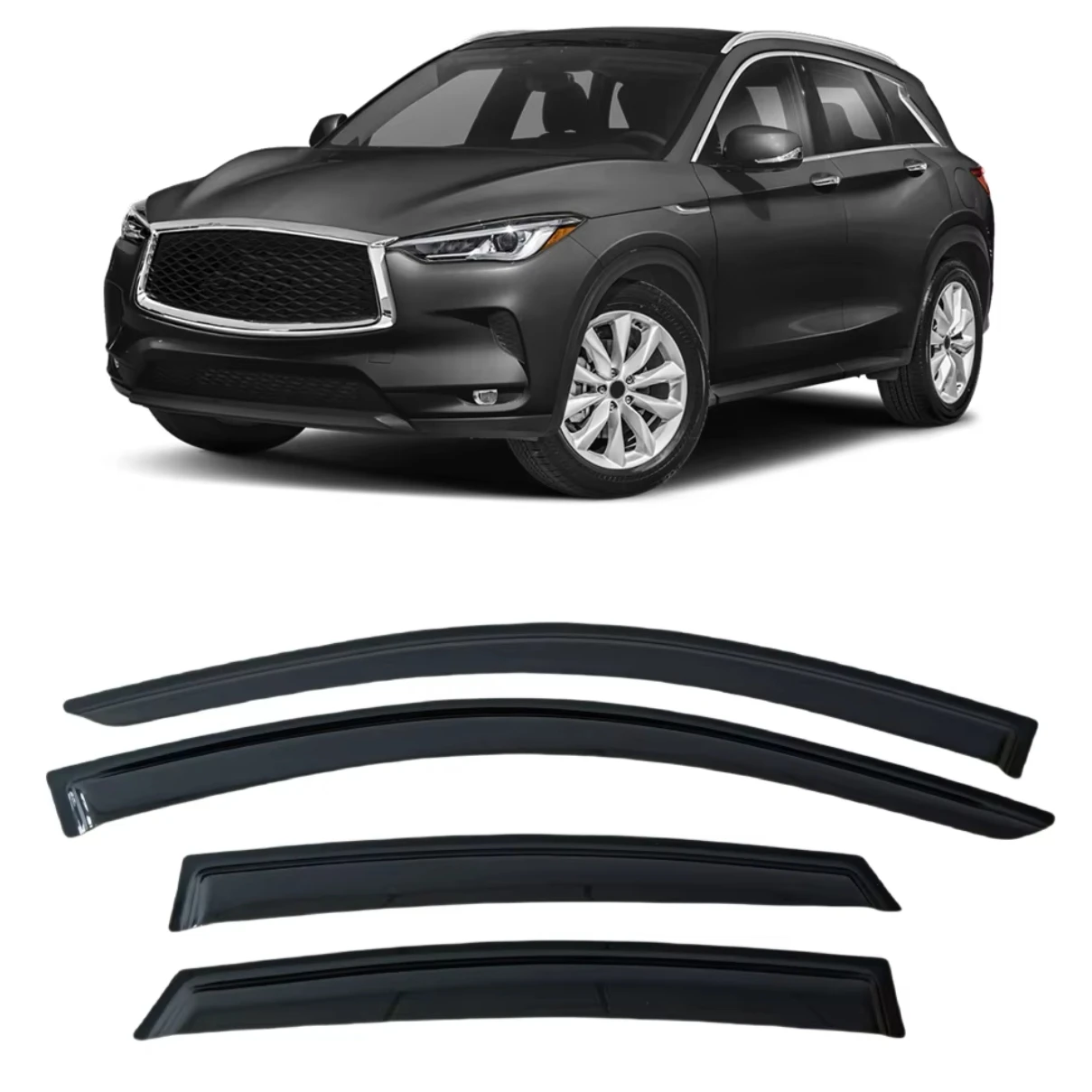 

for INFINITI QX50 J50 2013 2014 2015 2016 2017 Wind Deflectors Rain Guards Door Visor Vent Shades Ventvisor Window Visor