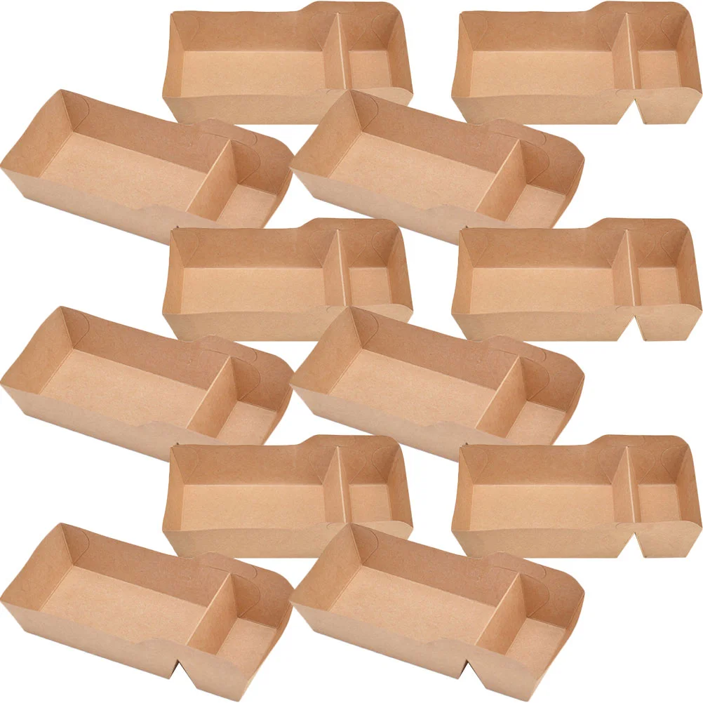 

50 Pcs Kraft Paper Snack Box Bags Containers Boxes Paperplates Holder Party Candy Fried Snacks