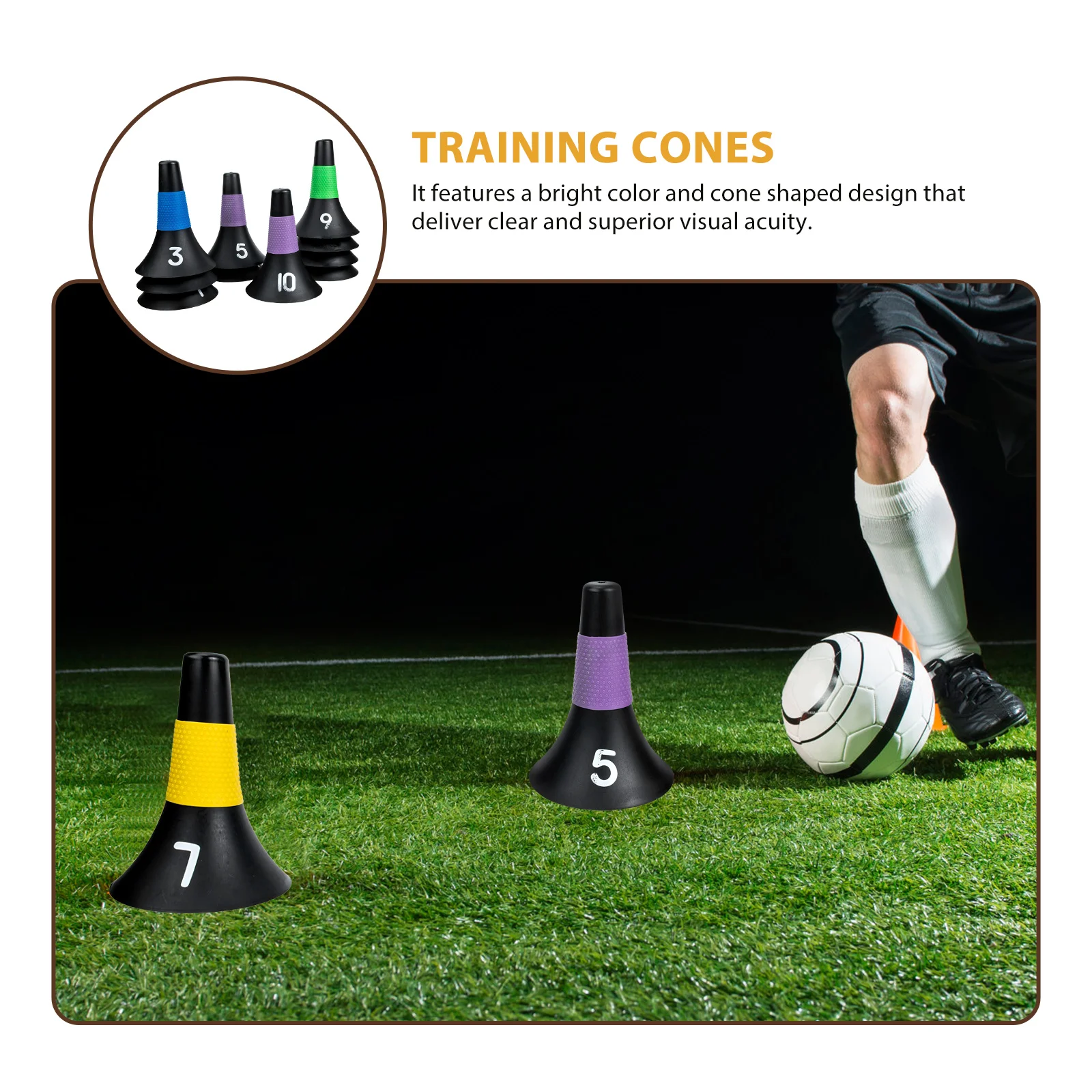 10 Pcs Soccer Cones Football Training Supplies Agility Roadblock Sign Emblems Basketball Portable Party Favors Pe