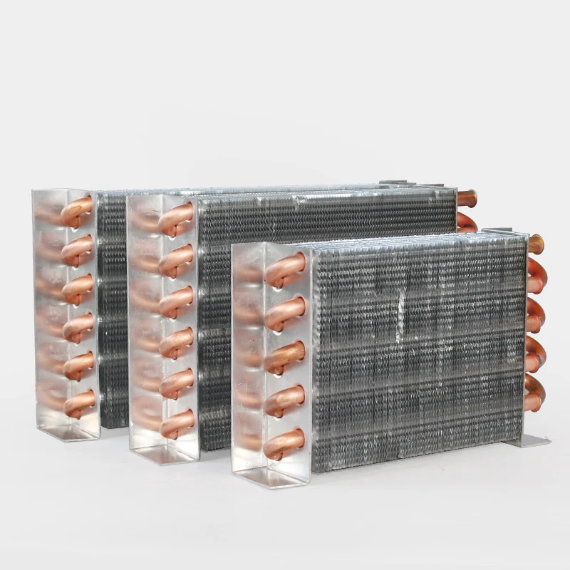 

конденсатор без корпуса, радиатор, теплообменные холодильные детали, теплообменник, медная трубка, алюминиевый ребристый компьютер, холодный ряд