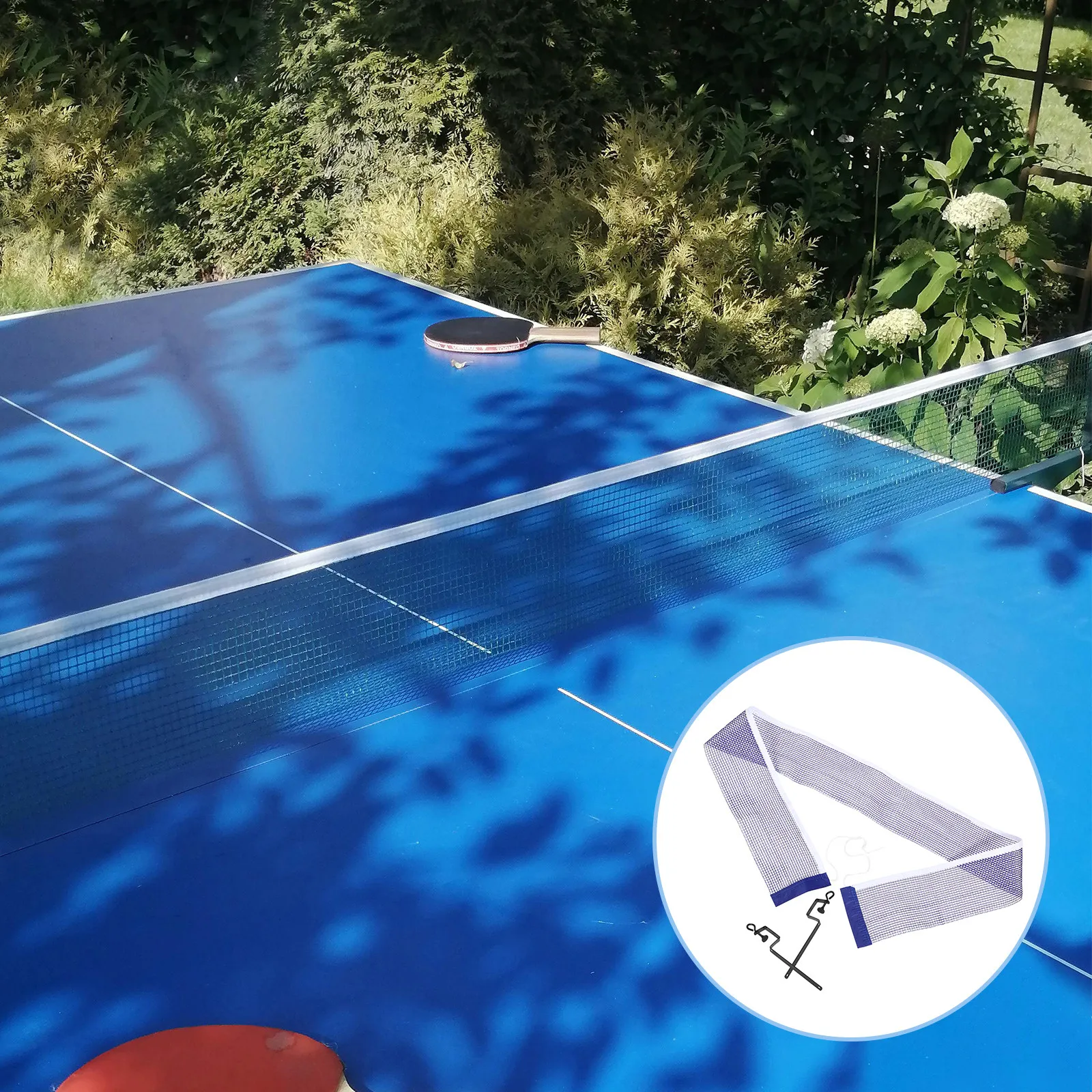 

Retractable Table Tennis Net and Post Portable Design Stable Iron Frame Quick Install Remove for Any Table Family Training