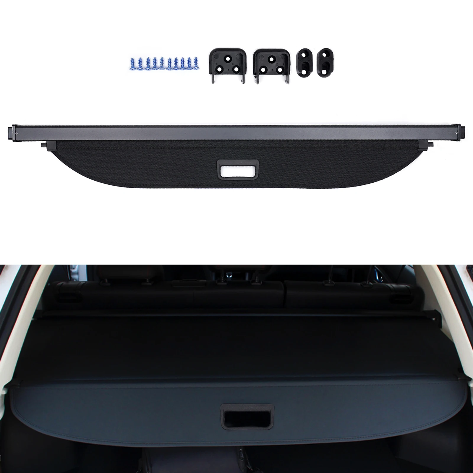 

NEW Black Trunk Cargo Cover Security Shield Shade Decor with 5kg Load Capacity Waterproof for Kia Seltos 2020-2023