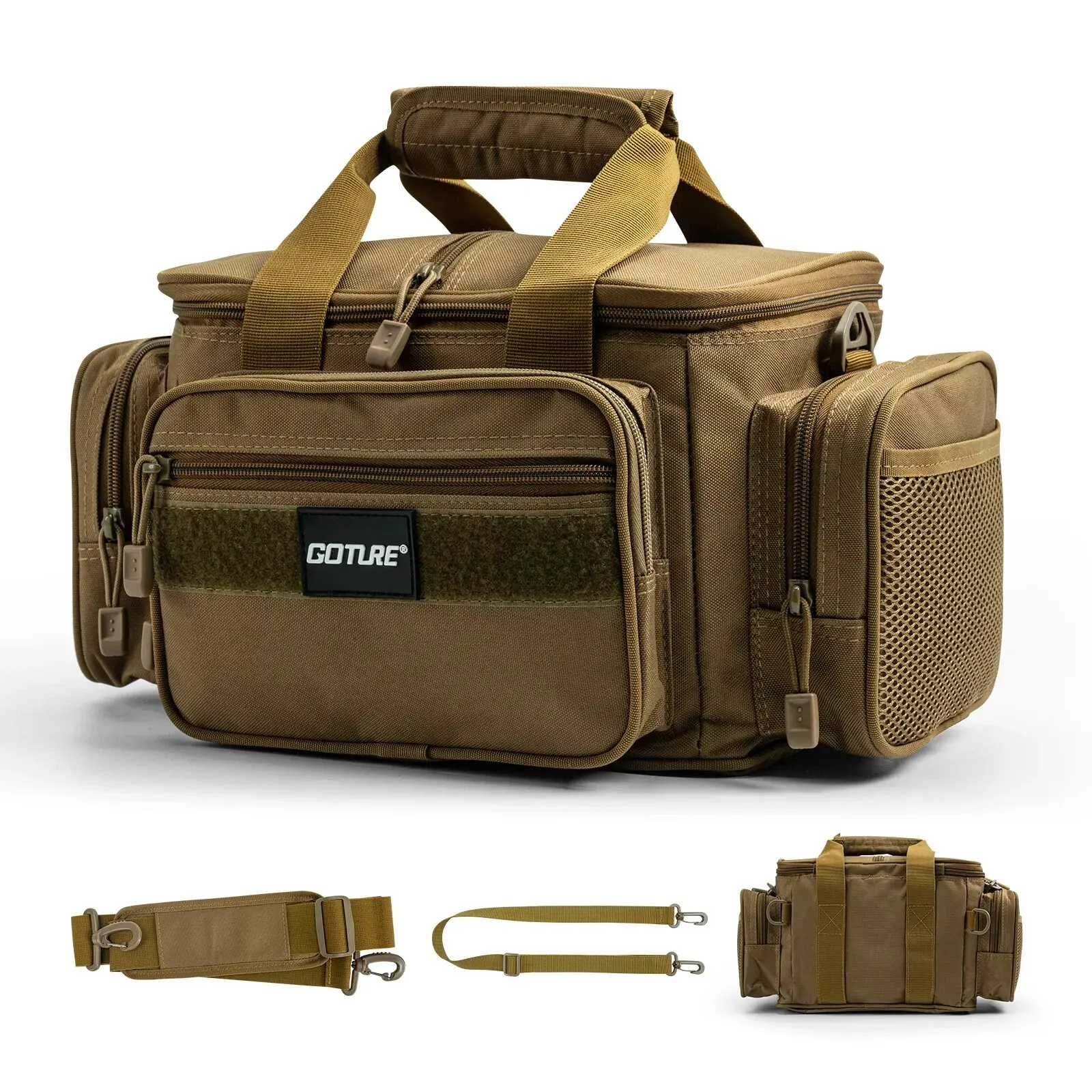 Goture Angelgerät Taschen 38*23*19 cm Schulter Tasche Hohe Kapazität 600D Oxford Tuch Outdoor Radfahren Rucksack Camping picknick Tasche 6