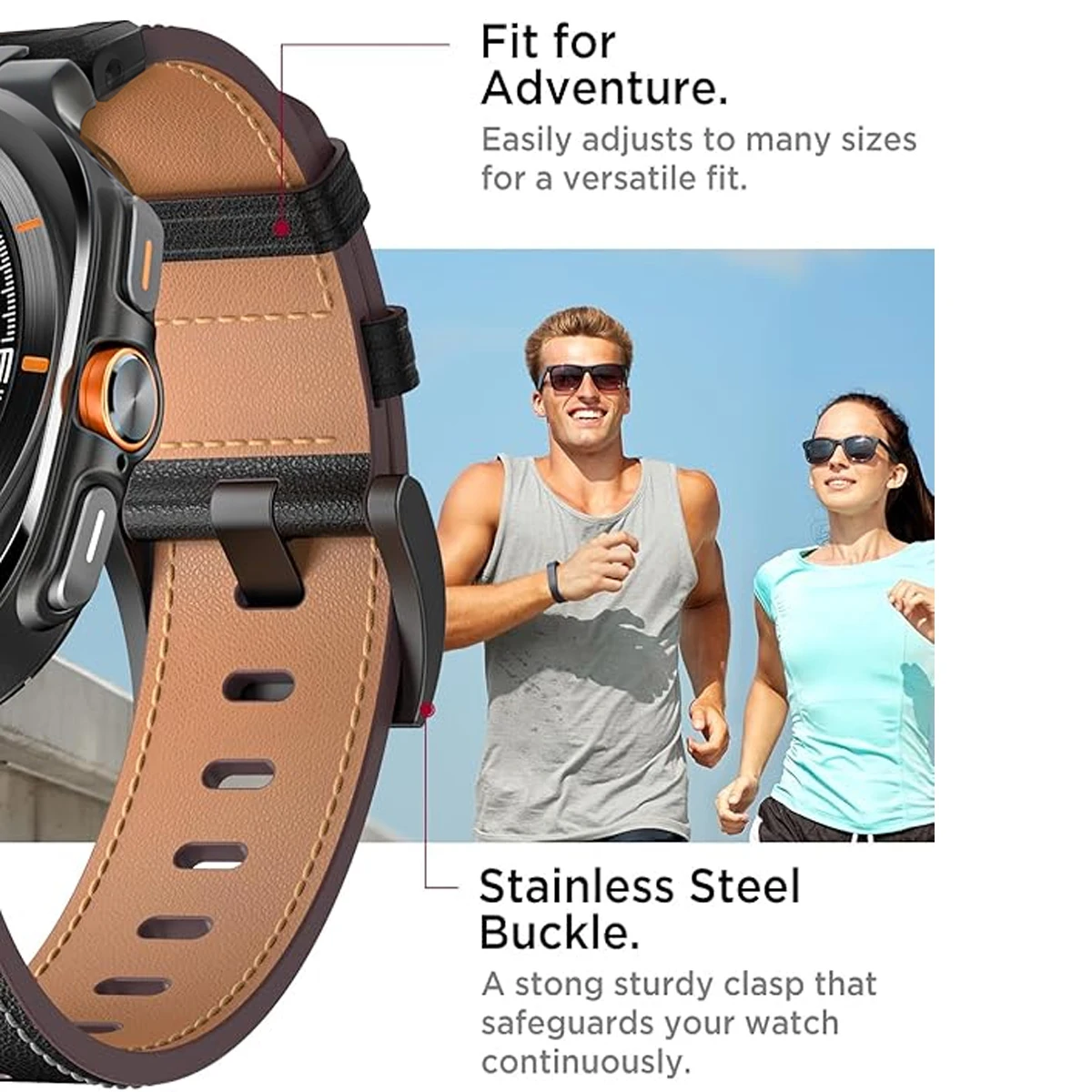 Dla SAMSUNG GALAXY ULTRA 47MM QuickFit Men Luksusowy pasek biznesowy Correa Dla Samsung Galaxy Watch Ultra 47mm Skórzana bransoletka