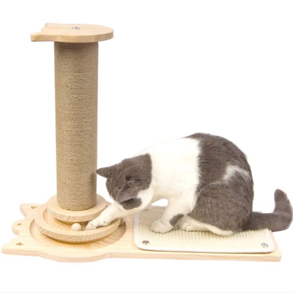 

Wood Cat Tree Shelf Scratching Cat Tree Toys Post Original Color Simple Atmosphere Durable New Variety Of Sizes To Choose