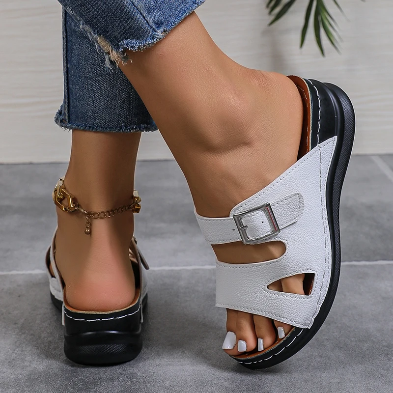 Lucyever 2024 Summer Women Wedge Sandals Premium Orthopedic Platform Slipper Woman Lightweight Anti-slip Casual Slides Shoes 43