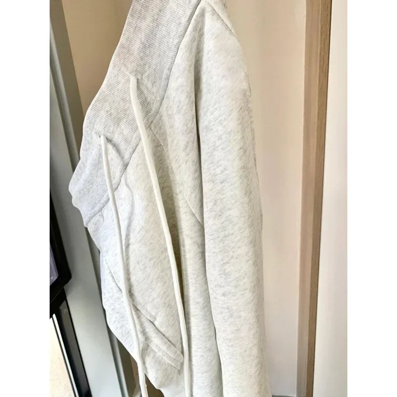 Pop Pop High Waist Flared Pants Women's Spring New Style Slimming Casual Commuter Fashion Sports Trousers White Grey Nine Points