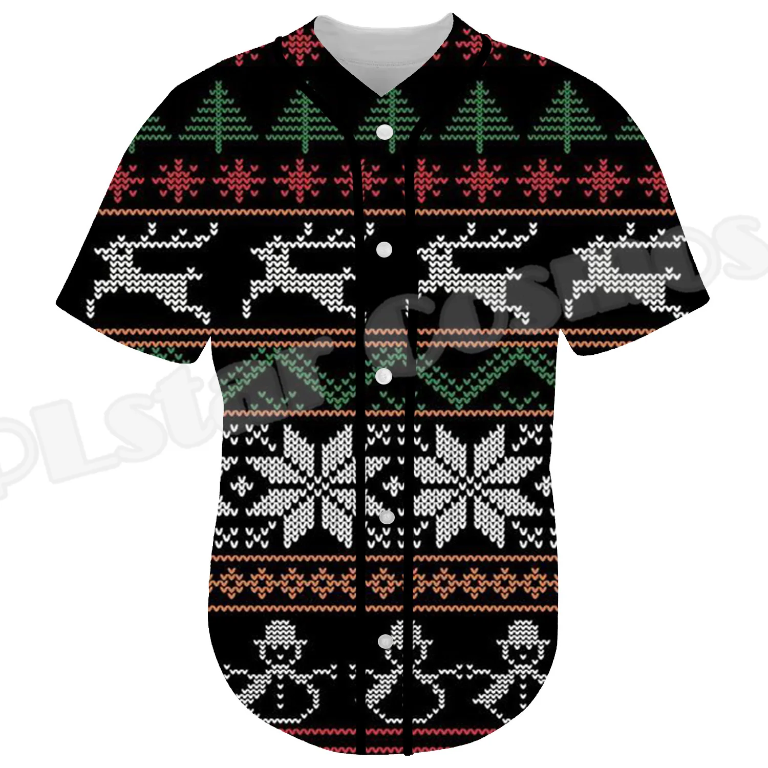 

NewFashion Christmas Pattern Xmas Santa Claus Animal Deer Colorful Retro 3DPrint Casual Harajuku Funny Baseball Shirts Jersey X8