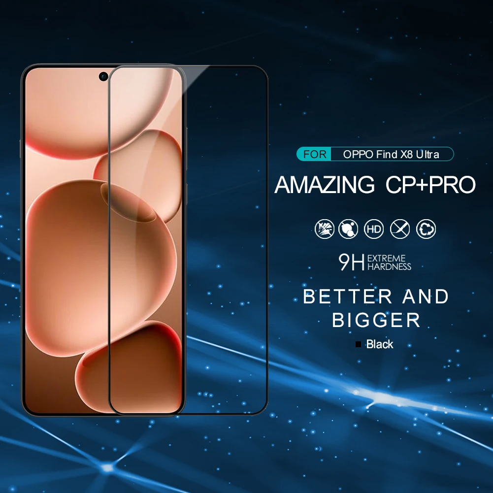 

NILLKIN for OPPO Find X8 Ultra Screen Protector Easy Installation HD 9H Hardness 2.5D Full Coverage Tempered Glass Film