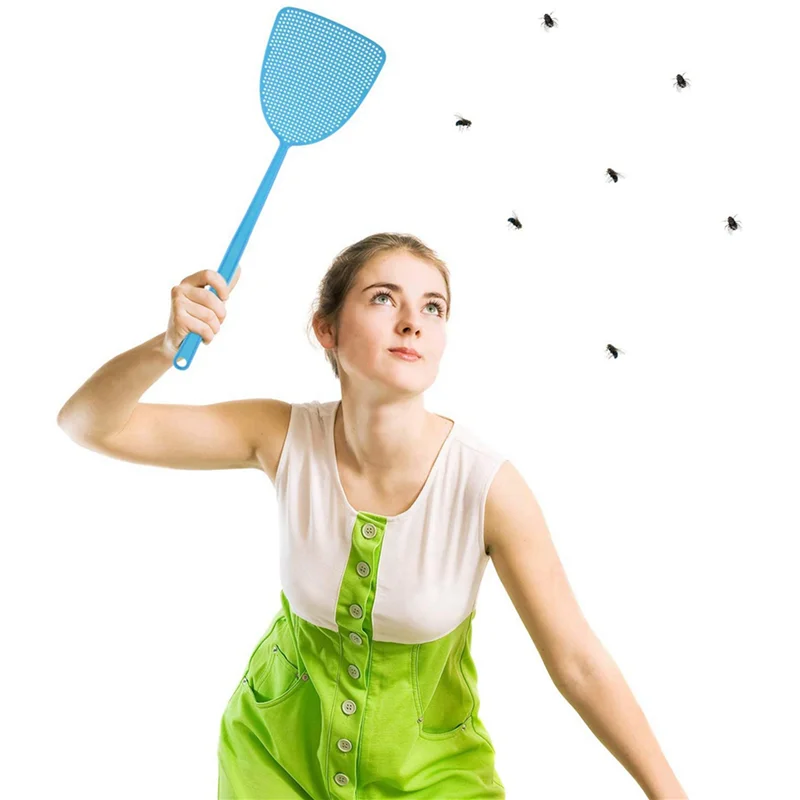 ABSS-Fly Swatter 20 Pack Plastic Long Handle Fly Swat Manual Swat Pest Control For Flies And Mosquito Multi-Color Random