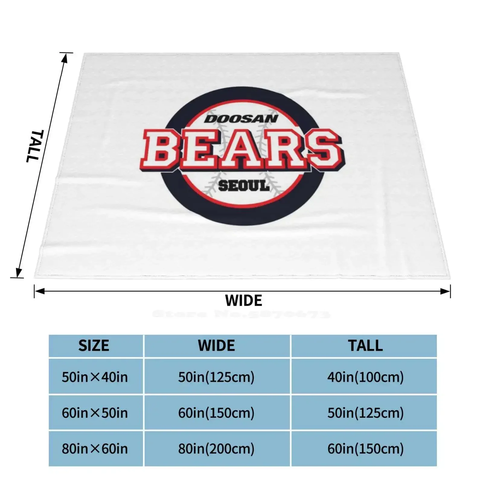 Doosan Bears Seoul Kbo Logo Creative Design Light Thin Soft Flannel Blanket Doosan Bears Doosan Bears Korea Korean Baseball