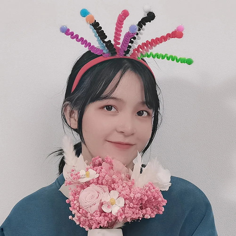 

2Pcs Spring Balls Headband Colorful Funny Hair Hoops Party Accessories Cosplay Festival Photo Prop Headpieces Funny Headband
