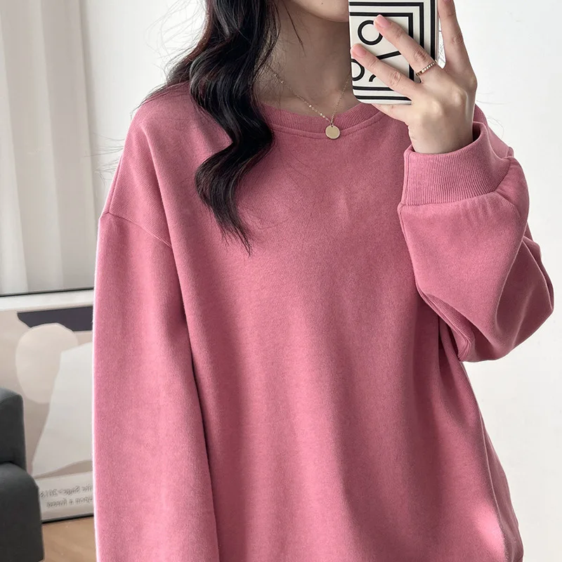 Women's Sweater Spring and Autumn 2023 Korean Version Cotton Loose Long-sleeved Coat Lazy Wind Small Thickening Coat