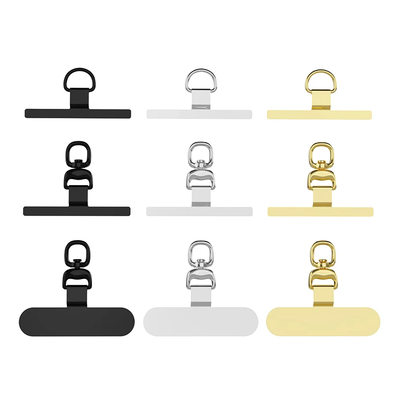 (HB05)0.3MM Sturdy Metal Cellphone Tether Tab 360Degree Rotation Phone Hanging Strap Gasket Replacement Phone Lanyard Patch Clip