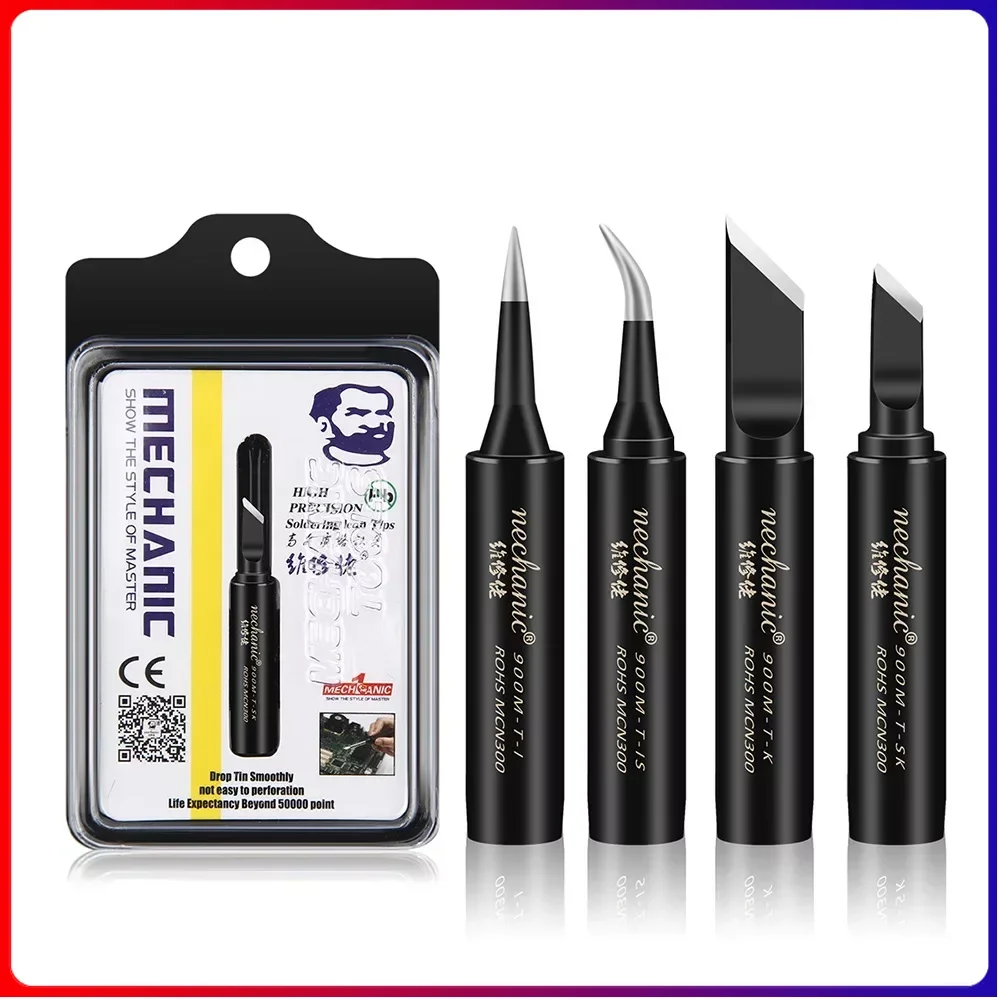 

MECHANIC Soldering Iron Tips 900M-T-I/3C/4C/K Anti-Static Pure Copper Welding Tip Electric Solder Iron Sting for BGA Soldering