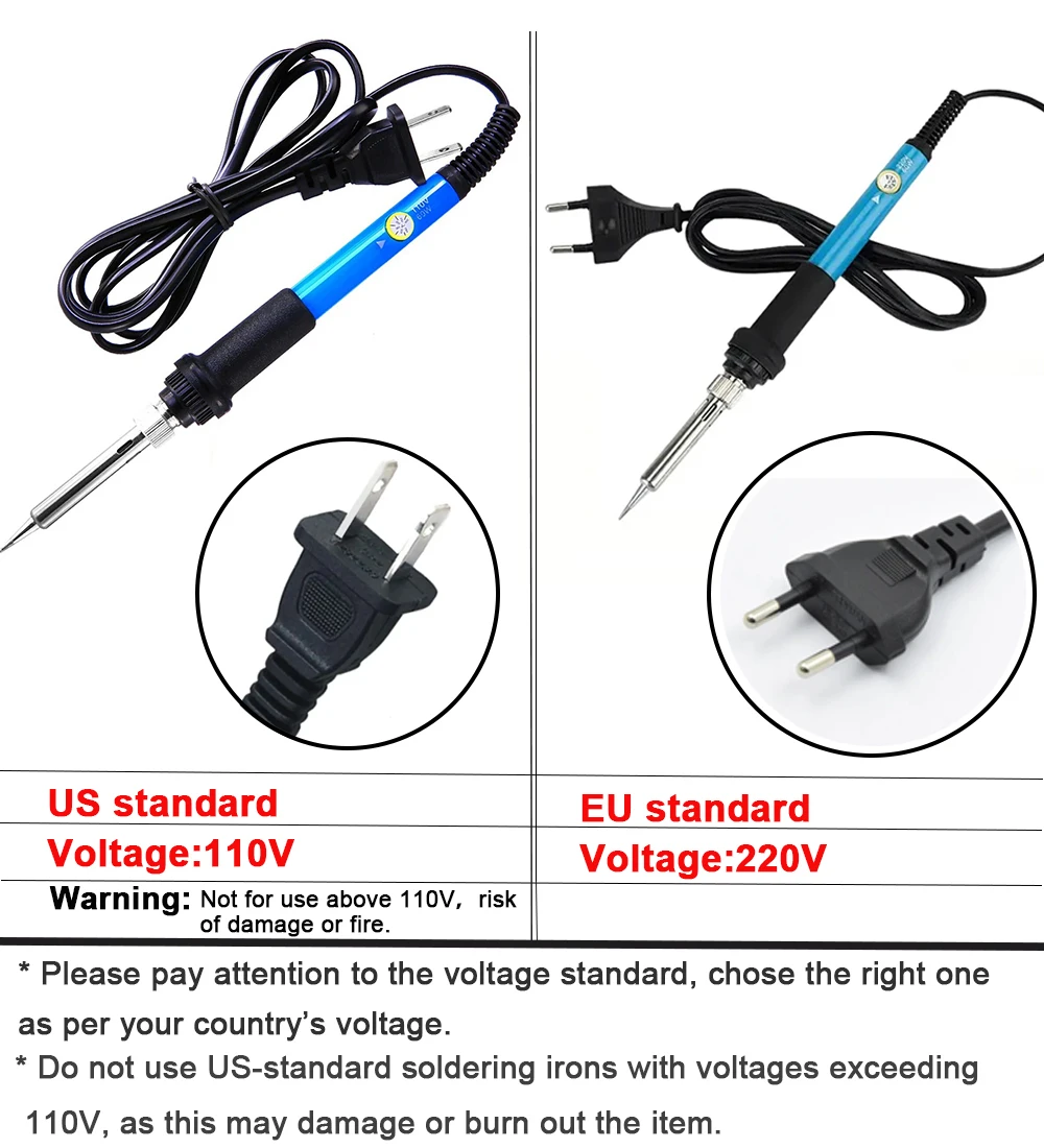 قابل للتعديل درجة الحرارة الكهربائية سبيكة لحام 60 واط 220 فولت أو 110 فولت سبيكة لحام كهربائي لحام أداة إصلاح لحام