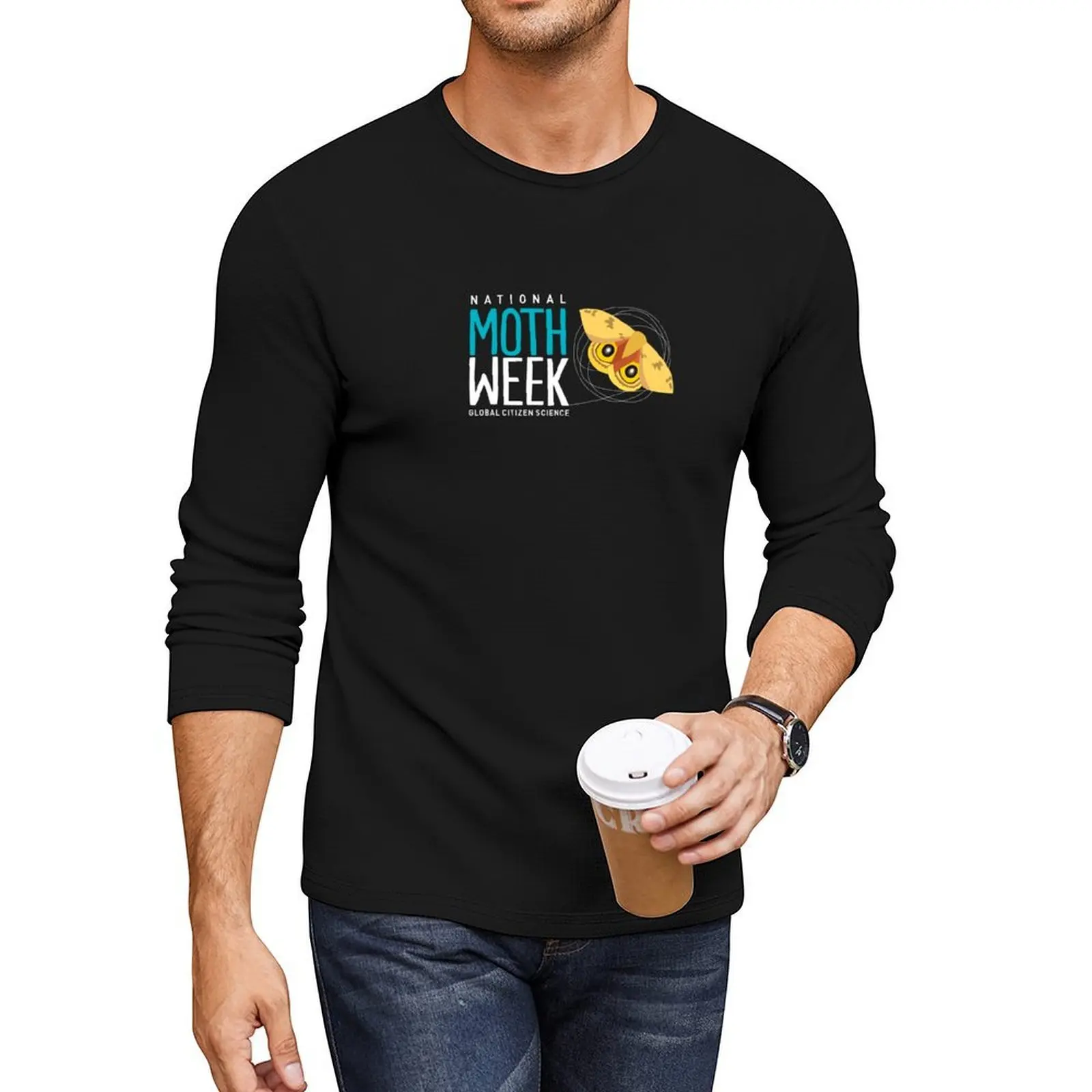 

National Moth Week Official Centered ON DARK Long T-Shirt black t shirt quick-drying t-shirt hippie clothes designer t shirt men