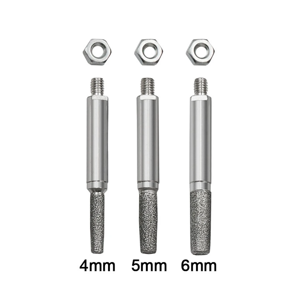 3Pcs Grinding Head 4/5/6mm Diamond Coated Grinding Head Chainsaw Teeth Sharpener Grinding Head Hand Chain Grinder Grinding Tools