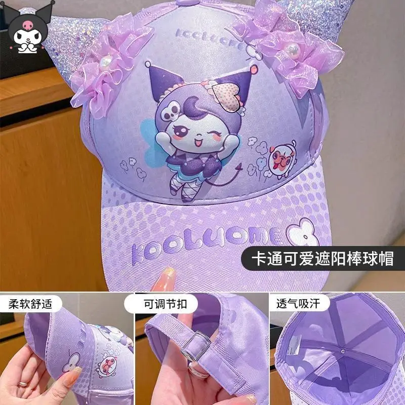 

Festival Gift Fashion Cute Cartoon Sanrios Kuromi Sunscreen Hat Duck Tongue Hat Cute Baby Baseball Cap Travel Sunshade Hat