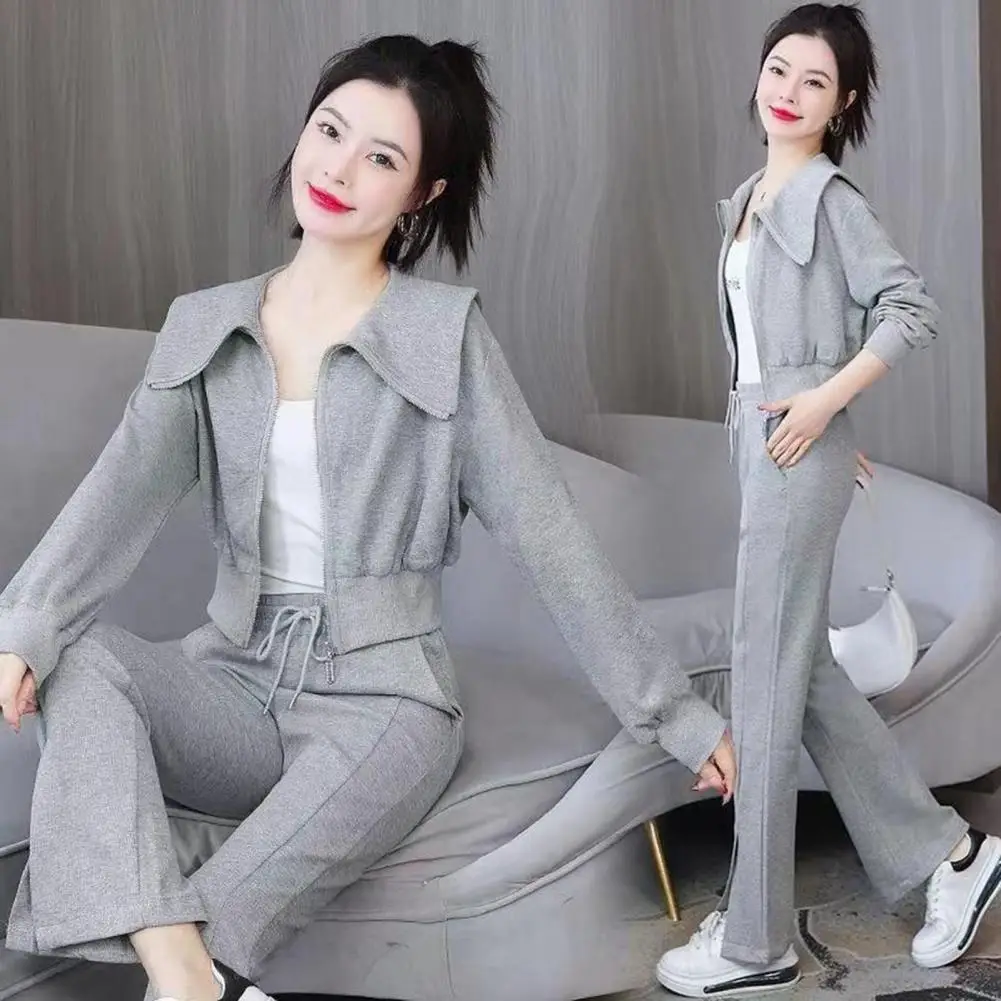 

Весенний женский спортивный костюм на молнии из хлопка, оверсайз, классический розовый комплект из двух предметов, повседневный брючный костюм для женщин