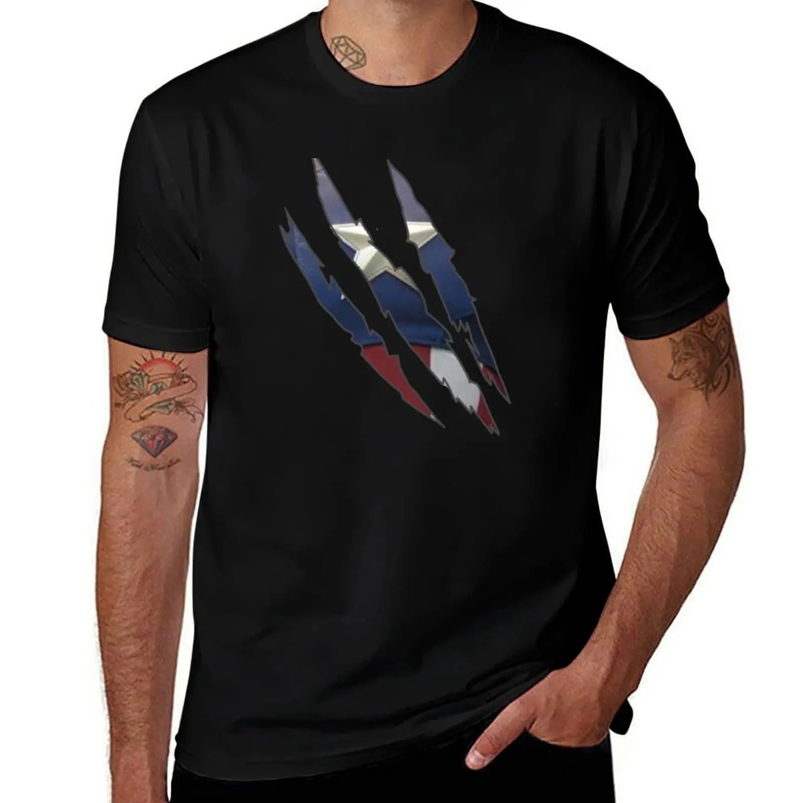 Captain scratch T-Shirt Casual Trendy Streetwear Tee Shirt T-Shirt