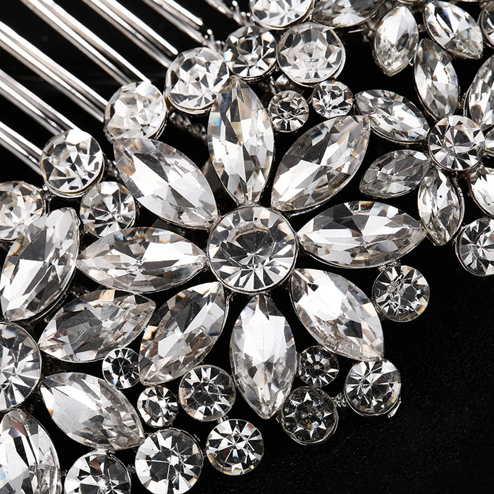 

Crystal Rhinestone Hair Comb Elegant Bridal Wedding Accessories Silver European Style For Bride Bridesmaid Party Prom