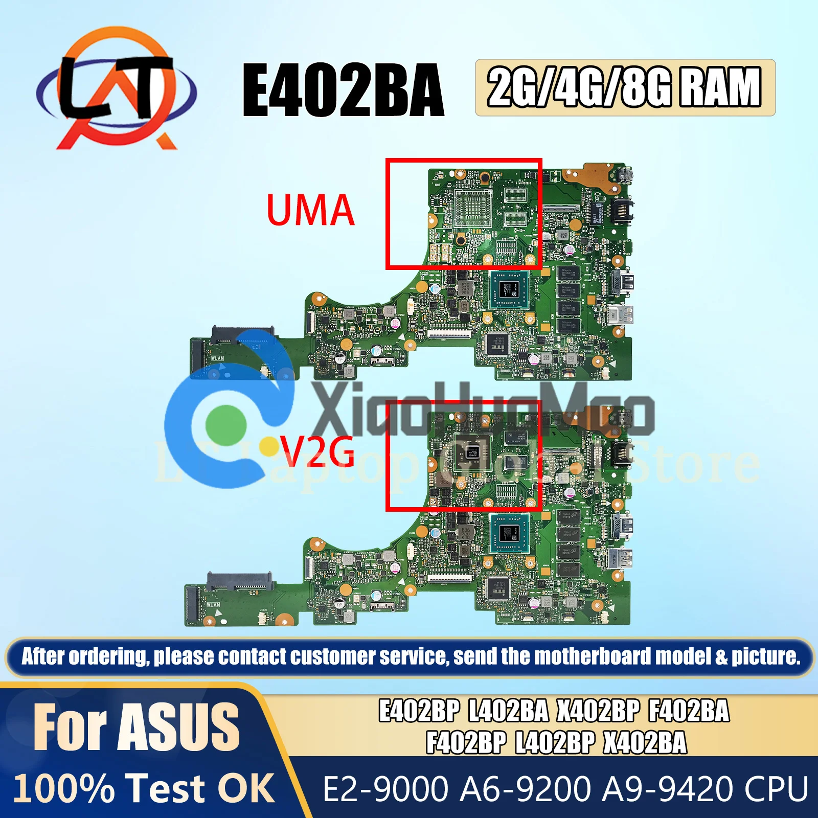 

E402BA Материнская плата для ноутбука Asus E402BP L402BA X402BP L402BP F402BA F402BP Материнская плата E2-9000 A6-9200 A9-9420 Процессор 2G/4G/8G-RAM