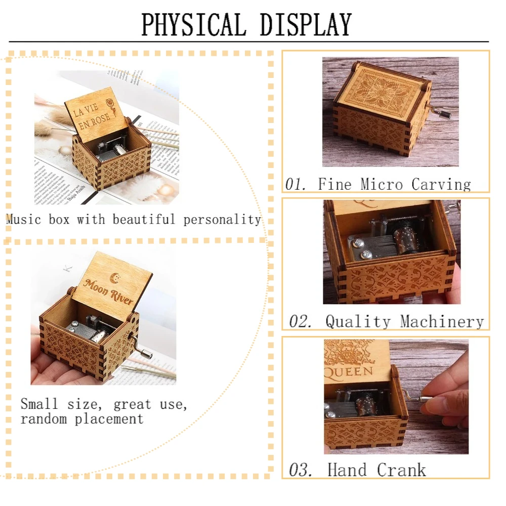 Stitch Anime tema madera manivela Octave caja de música creativa pareja boda amigo cumpleaños Navidad Decora regalos juguete de recuerdo