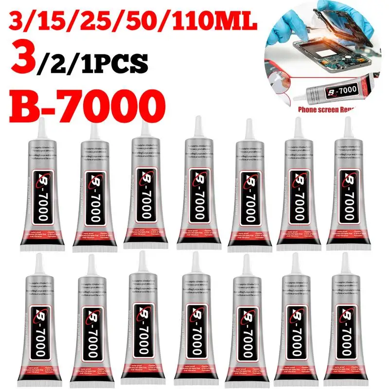 휴대폰용 다기능 접착제, 투명도 천연 건조 슈퍼 글루 셀 스크린 접착제 수리, B7000, 3 ml, 15 ml, 25 ml, 50 ml, 110ml